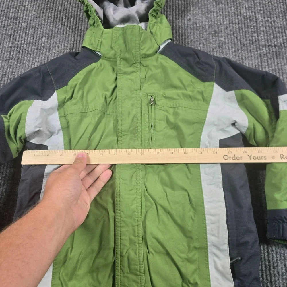 L.L. Bean Jacket Boys Large 6X 7 Green Hooded Insulated Ski Snow Thinsulate
